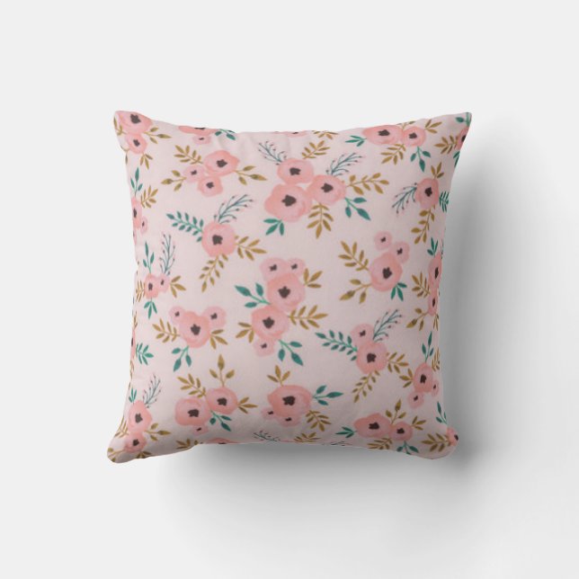 Pink Flowers Cushion (Back)