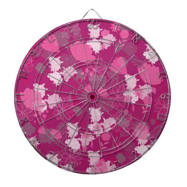 pink flowers dartboard (Front)