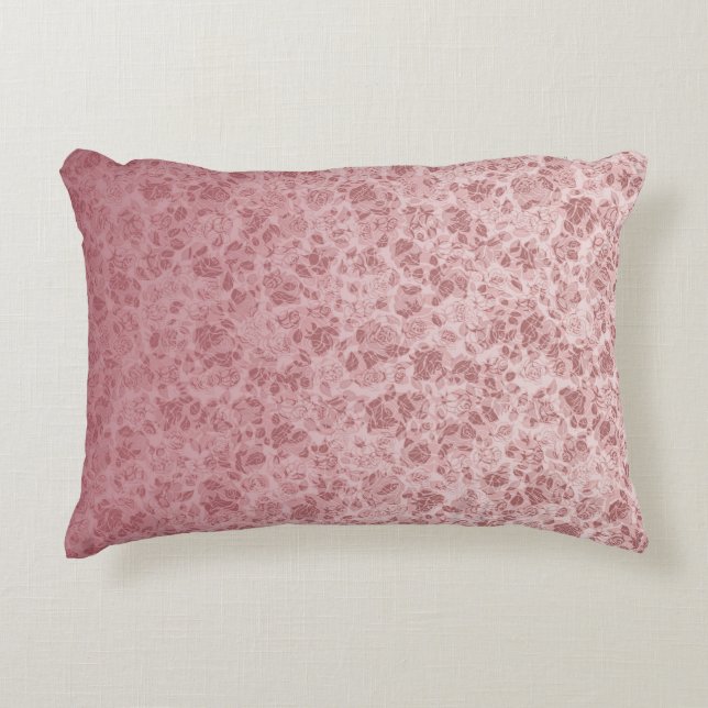 Pink flowers degraded decorative cushion (Front)
