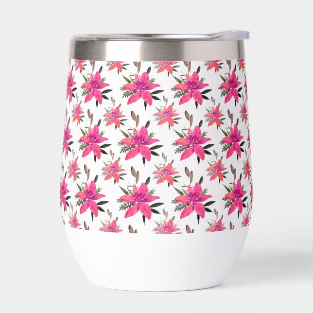 Pink Flowers Floral Pattern Design (Left)