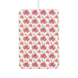 Pink Flowers Floral Pattern Design Car Air Freshener