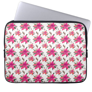 Pink Flowers Floral Pattern Design Laptop Sleeve