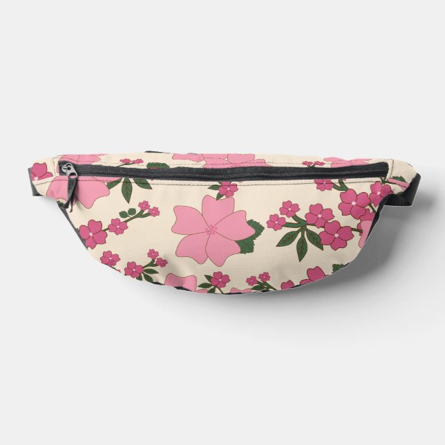 Pink Flowers, Floral Pattern, Pattern Of Flowers Bum Bags (Lay Down)