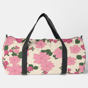 Pink Flowers, Floral Pattern, Pattern Of Flowers Duffle Bag