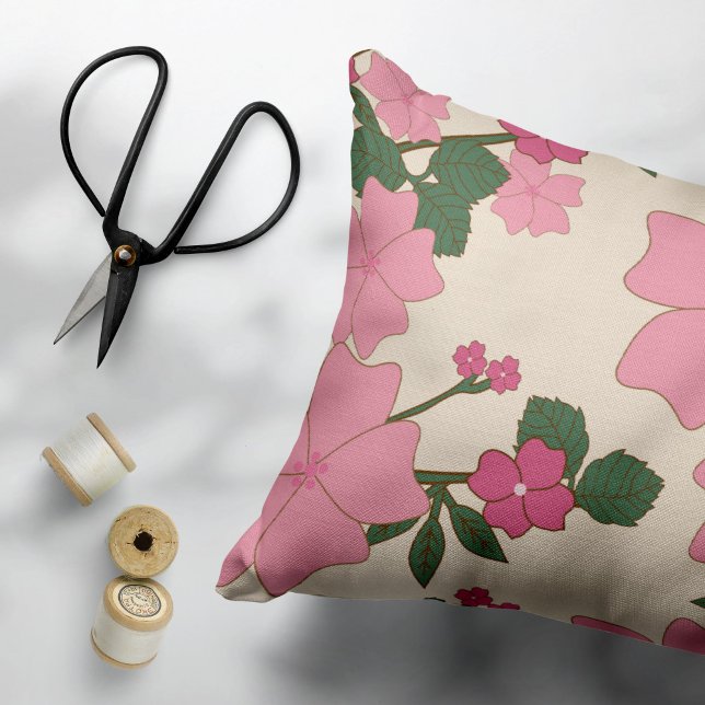 Pink Flowers, Floral Pattern, Pattern Of Flowers Pillowcase (Creator Uploaded)
