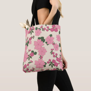 Pink Flowers, Floral Pattern, Pattern Of Flowers Tote Bag