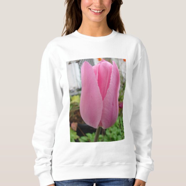 Pink Flowers Floral Tulip Tulips Garden T Shirt (Front)