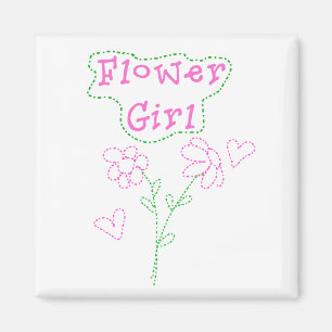 Pink Flowers Flower Girl Magnet