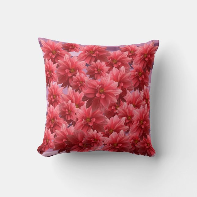 Pink Flowers  Flower Power Cushion (Front)