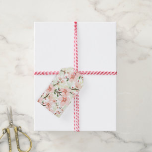 Pink flowers gift tags