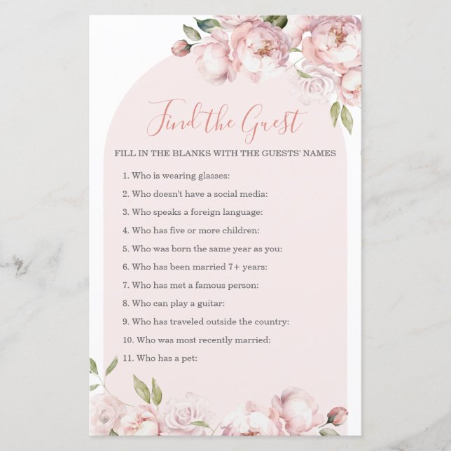 Pink Flowers Girl Baby In Bloom Find The Guest (Front)