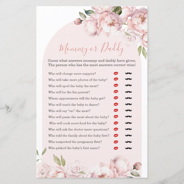 Pink Flowers Girl Baby In Bloom Mummy or Daddy (Front)