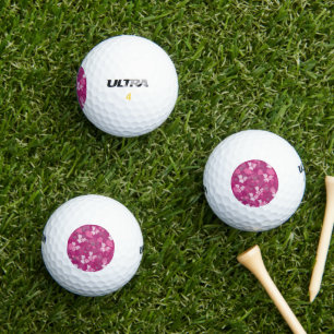 pink flowers golf balls