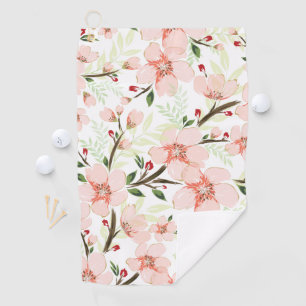 Pink flowers golf towel