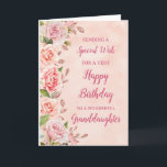 Pink Flowers Granddaughter Birthday Card<br><div class="desc">A beautiful card for your granddaughter on her birthday with pastel pink flowers and rose gold effect details.</div>