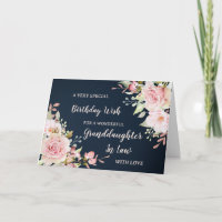 Pink Flowers Granddaughter in Law Birthday Card