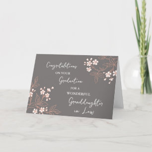 Pink Flowers Granddaughter in Law Graduation Card