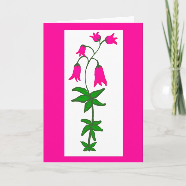 Pink flowers greeting card (Front)