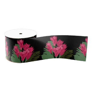Pink Flowers Grosgrain Ribbon
