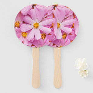 Pink Flowers Hand Fan