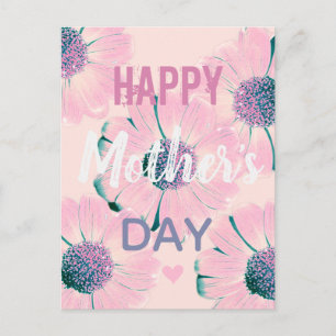 Pink Flowers Happy Mother's Day Postcard