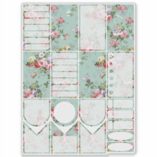 Pink Flowers Happy Planner Stickers