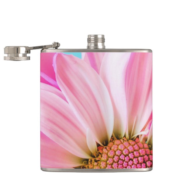 Pink Flowers Hip Flask (Opened)