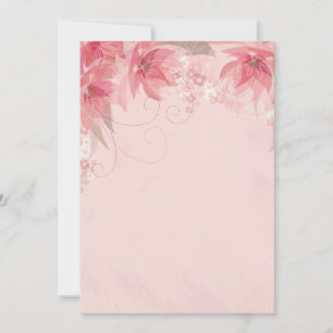 pink flowers holiday card