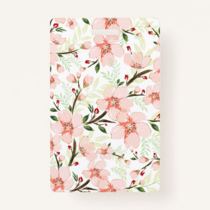 Pink flowers ID badge