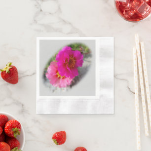 Pink flowers in the sun napkin