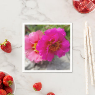 Pink flowers in the sun napkin