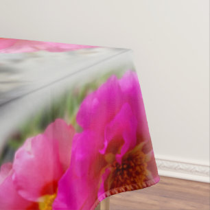 Pink flowers in the sun tablecloth