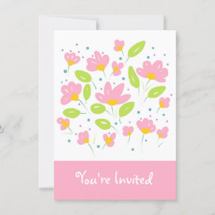 Pink Flowers Invitation