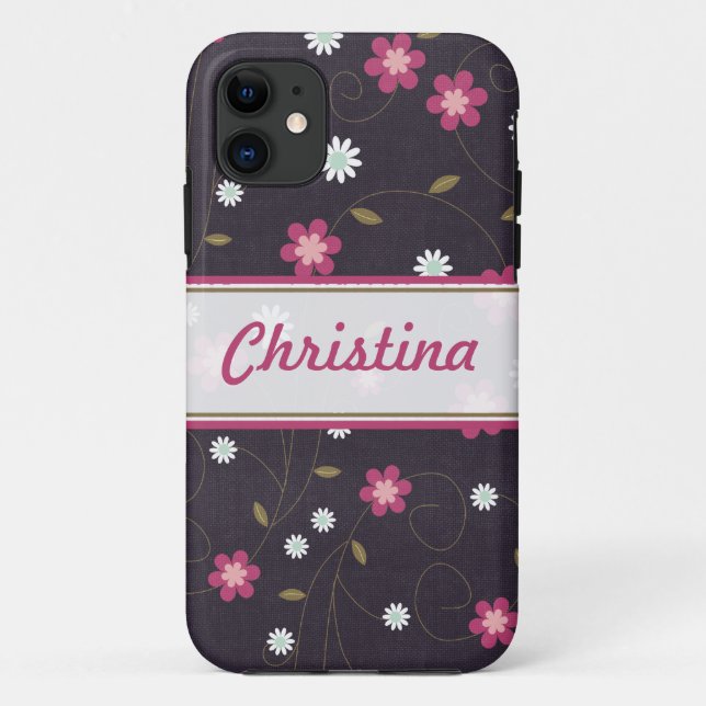 Pink Flowers iPhone 5 Mate Barely There™ Case (Back)