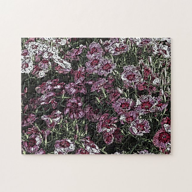 PINK FLOWERS JIGSAW PUZZLE (Horizontal)