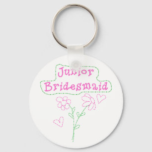 Pink Flowers Junior Bridesmaid Key Ring