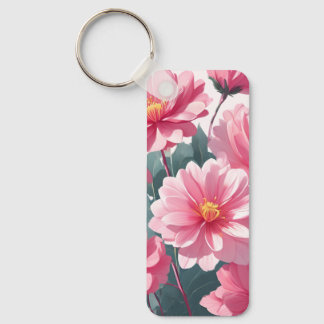 Pink Flowers Key Ring