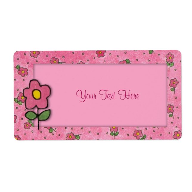 Pink Flowers Label (Front)