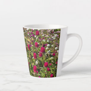 Pink flowers latte mug