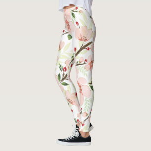 Pink flowers leggings