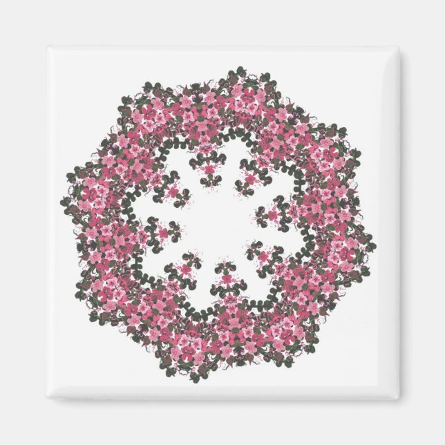 Pink Flowers Magnet (Front)