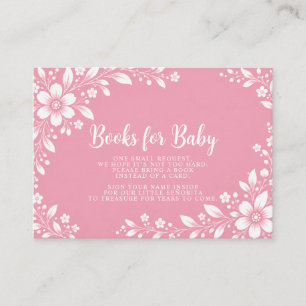 Pink Flowers Mexican Fiesta Girl Books for Baby Enclosure Card