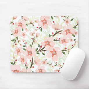 Pink flowers mouse pad