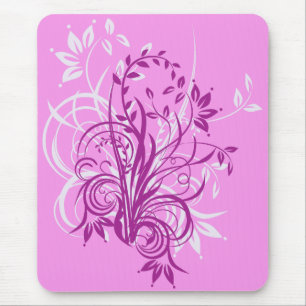Pink Flowers Mouse Pad