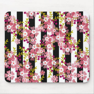 Pink flowers mouse pad