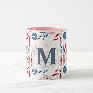 Pink flowers mug