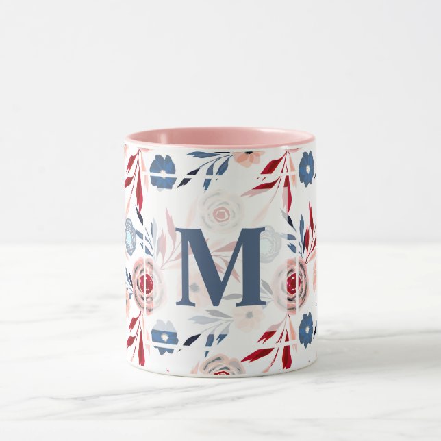 Pink flowers mug (Center)