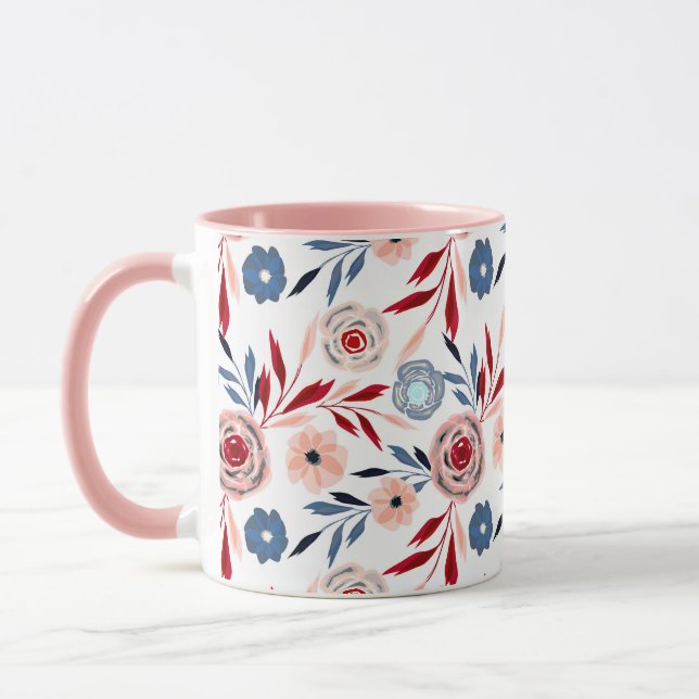 Pink flowers mug (Left)