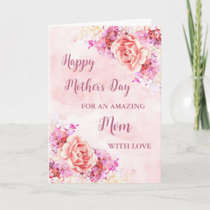 Pink Flowers Mum Happy Mother's Day Card