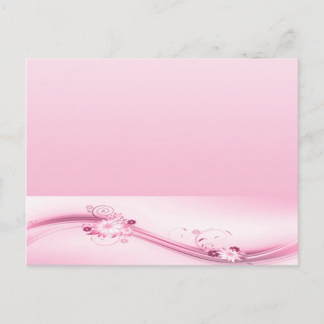 Pink Flowers n Waves Postcard (Front)